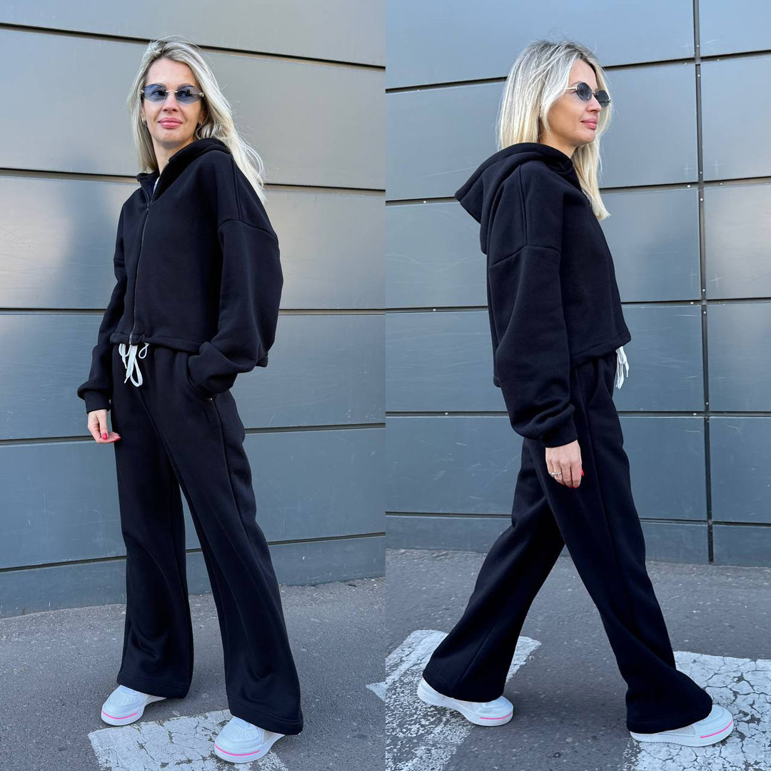 Damen sportliches Lounge-Set mit lässigem Hoodie und weitem Schnitt Drune