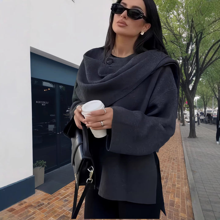 Damen elegante und gemütliche Capejacke Drune
