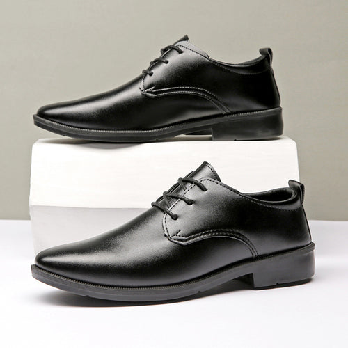 Herren Elegante Glatte Leder Schnürschuhe Drune