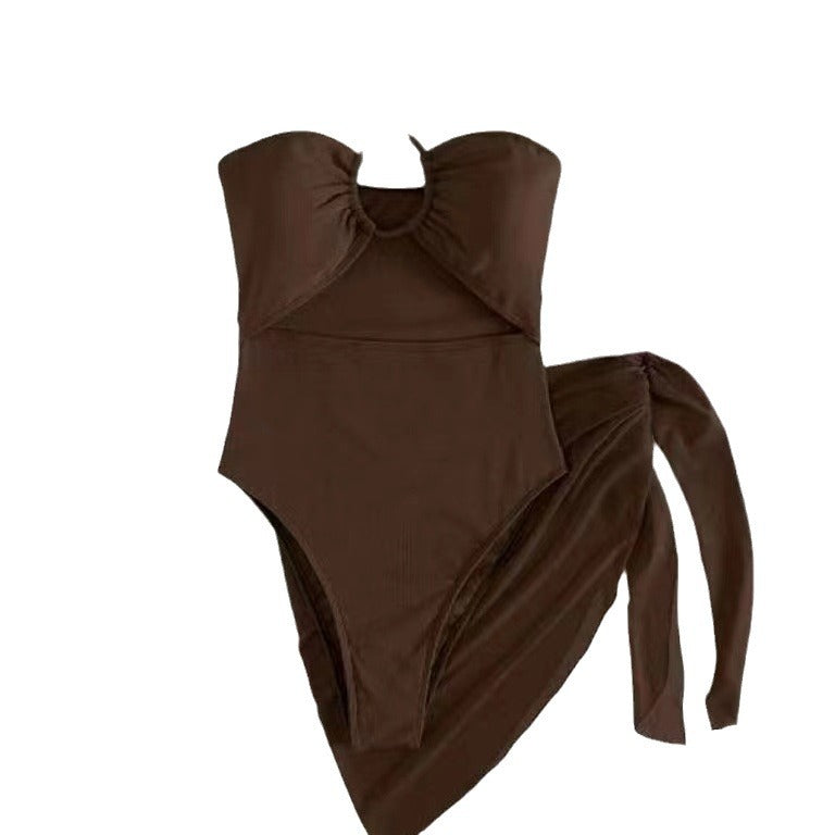 Damen Cut-Out Badeanzug mit Chic-Rock-Design und elegantem Knotendetail Drune