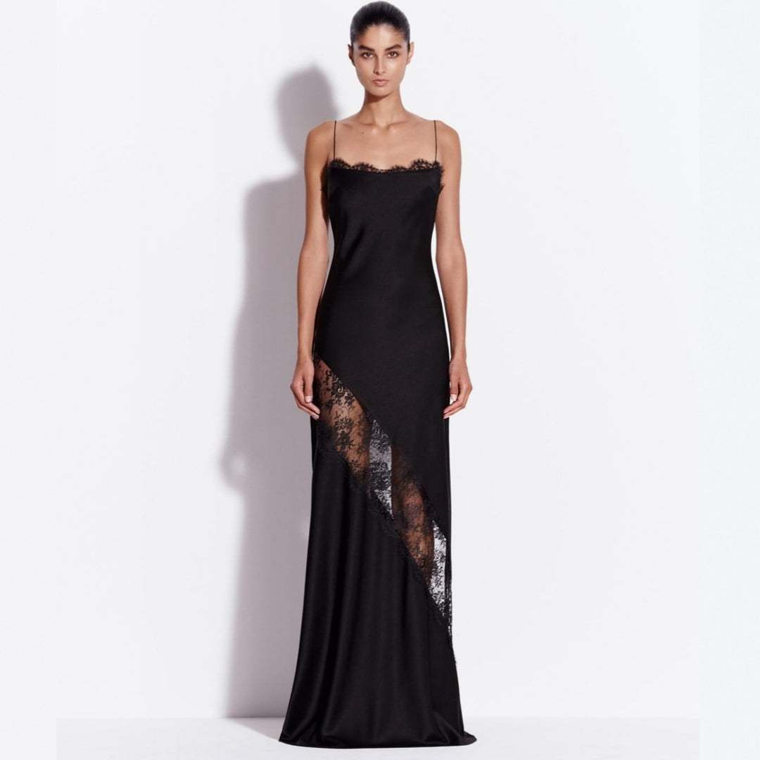 Damen Elegantes Abendkleid mit raffiniertem Spitzenbesatz Drune