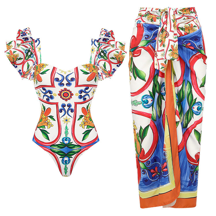 Damen Bikini-Top und Wickelrock Set Drune