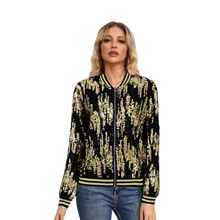 Damen Pailletten-Bomberjacke mit sportivem Schnitt Drune