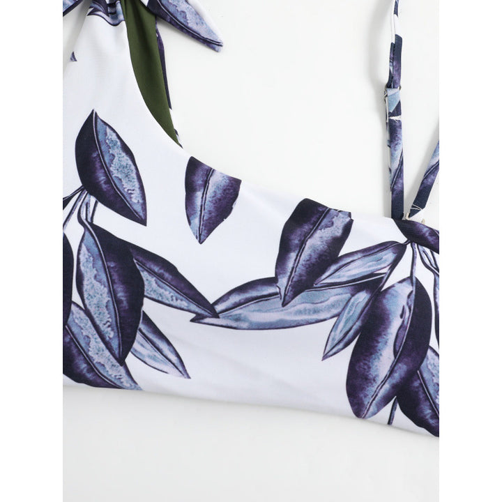 Damen Triangel-Bikini mit modischem Floral-Muster und einseitigem Träger Drune