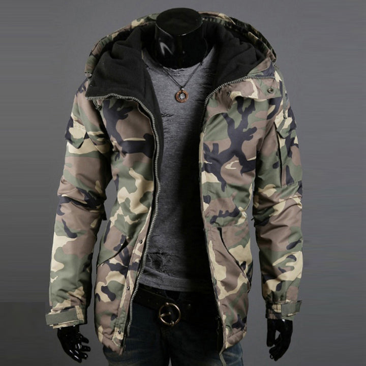 Herren nan gefütterte Parka-Jacke mit Kapuze isolierter Steppfüllung und multifunktionalen Taschen Drune