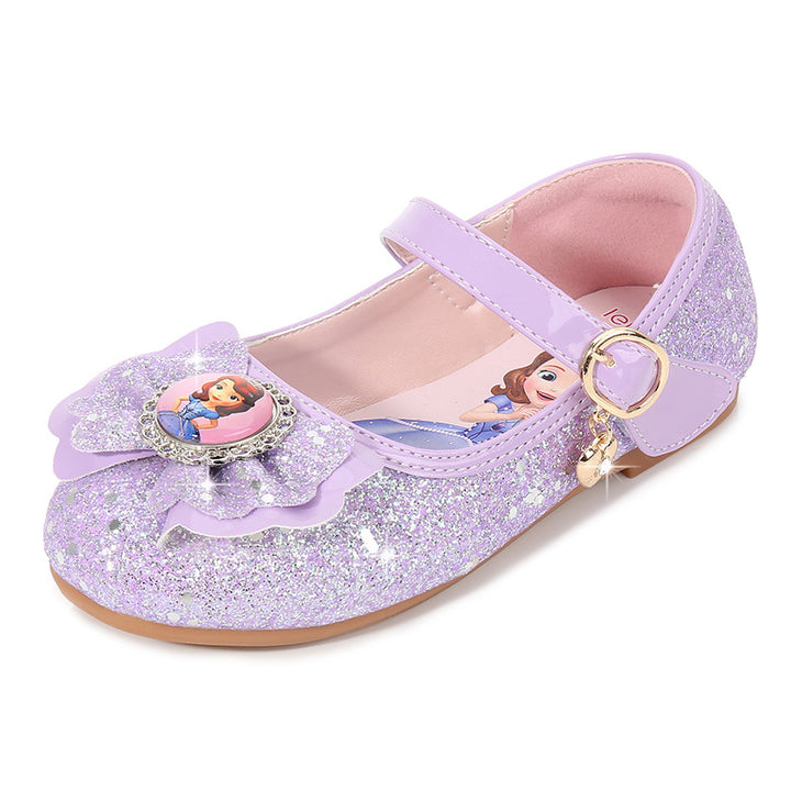 Mädchen Ballerinas mit Glitzer und Schleifenapplikation Drune