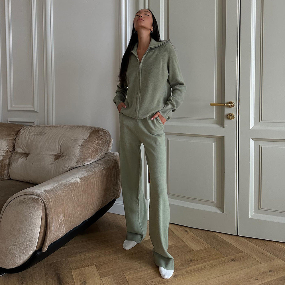 Damen Fleece-Jogginganzug mit Stehkragen und praktischem Reißverschluss Drune