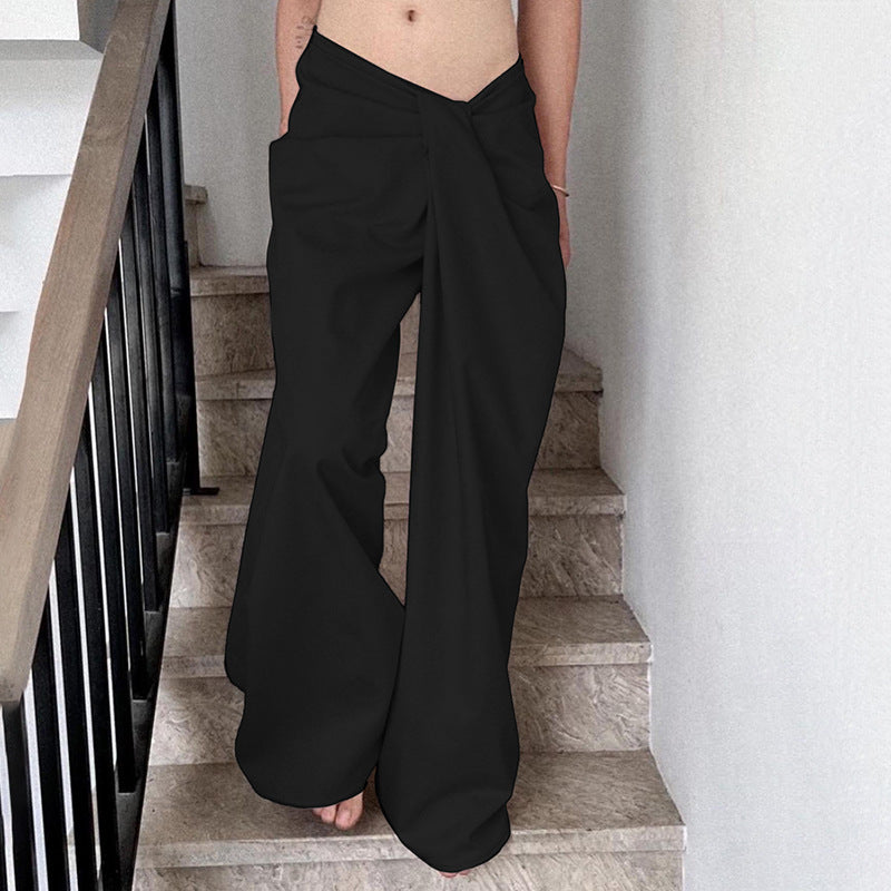 Damen elegante Palazzo-Hose mit raffinierter Drapierung Drune
