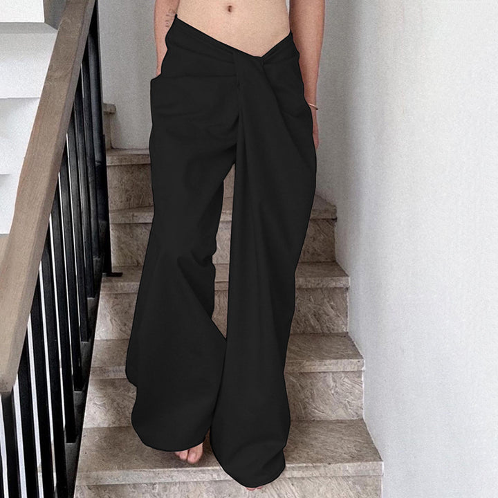 Damen elegante Palazzo-Hose mit raffinierter Drapierung Drune