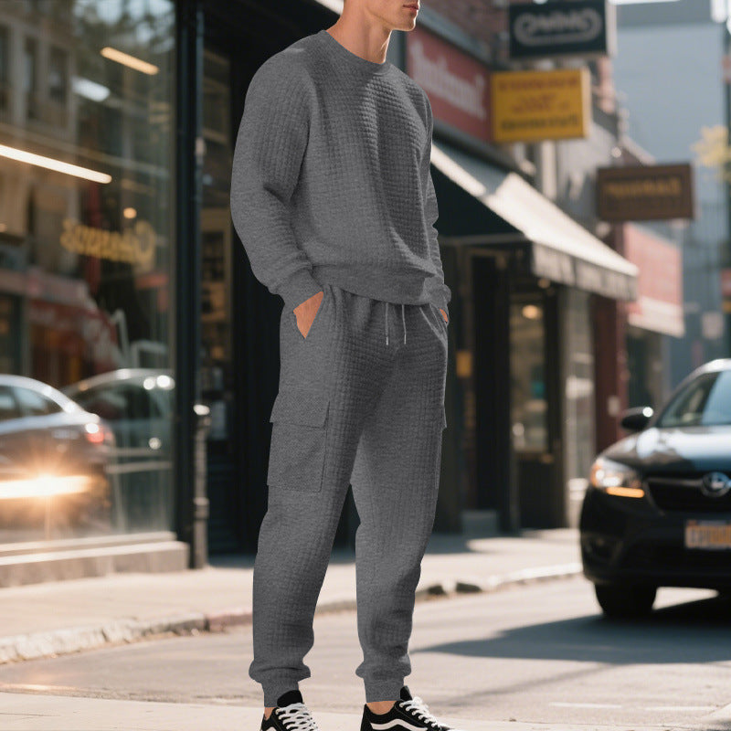 Herren lässiges Sweatshirt und Cargohose Set Drune