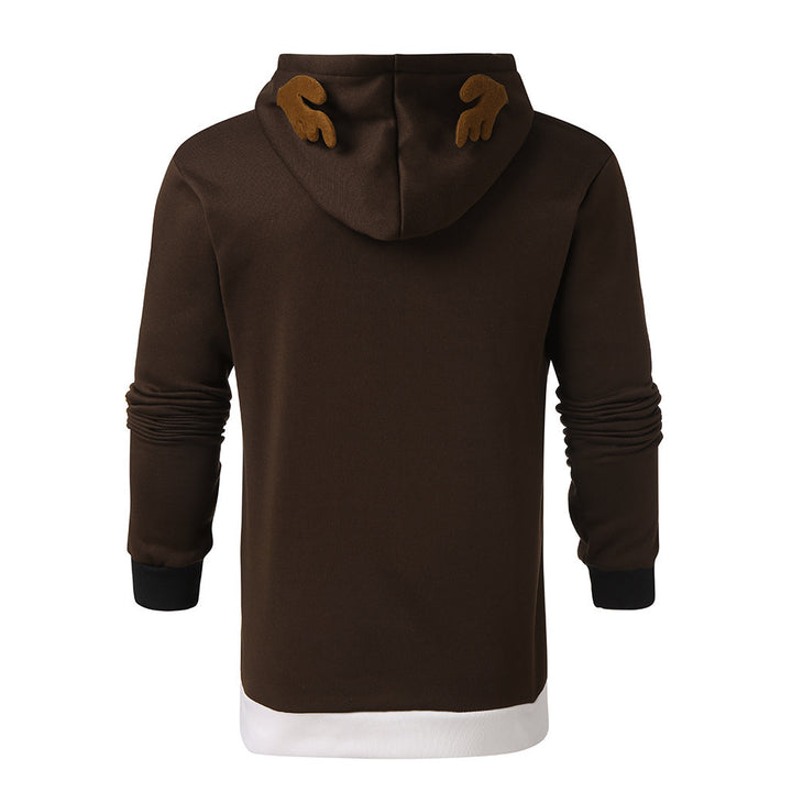 Damen Kapuzenpullover mit Rentieraugen und Kängurutasche Drune