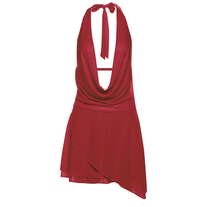 Damen Minikleid mit raffiniertem Wickelausschnitt und elegantem Drapierungsdesign Drune