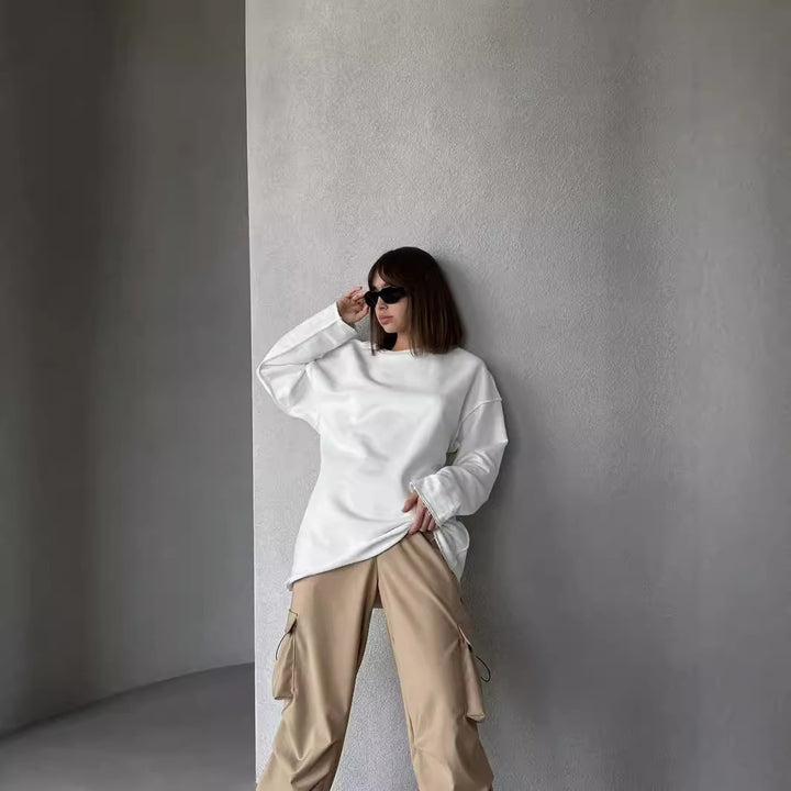 Damen Oversized Sweatshirt mit lässigem Schnitt und breiten Ärmeln Drune