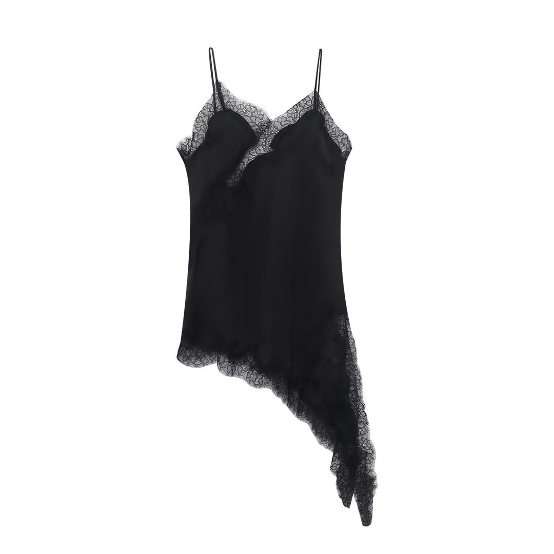 Damen asymmetrisches Spaghetti-Top Drune