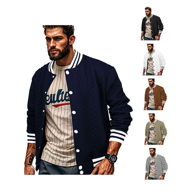 Herren Sportswear-Bomberjacke mit strukturiertem Design und Kontraststreifen Drune