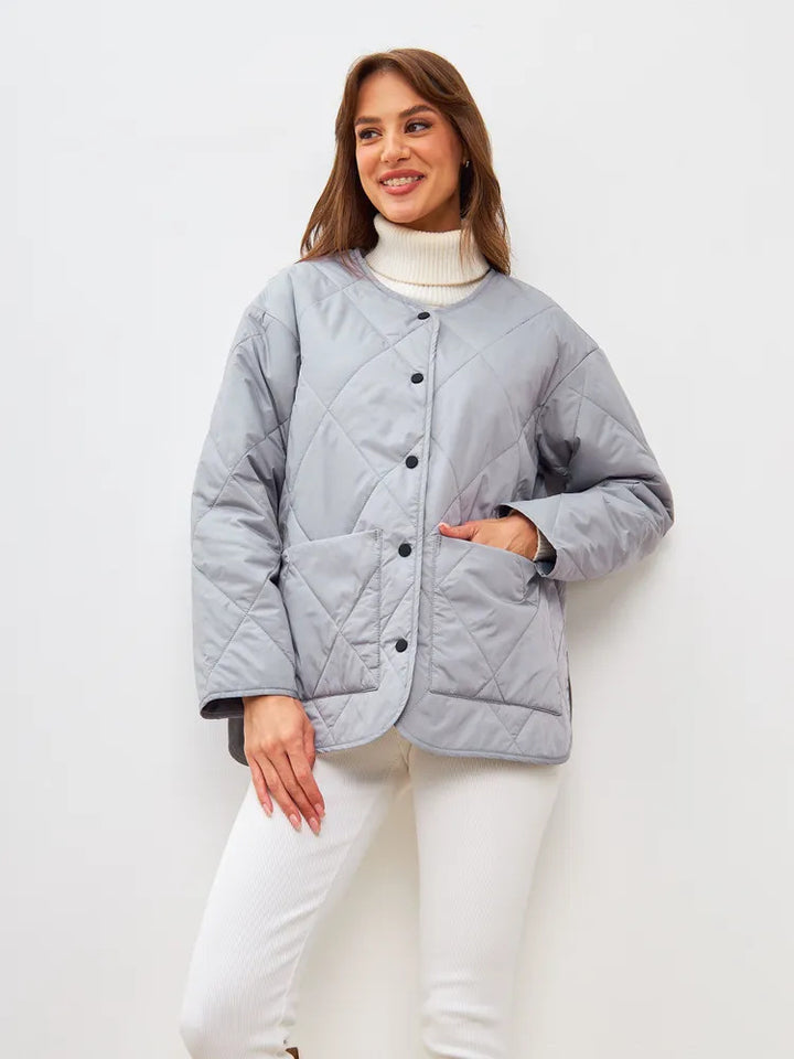 Damen gesteppte Freizeitjacke mit hoch geschlossenem Kragen und modischem Schnitt Drune