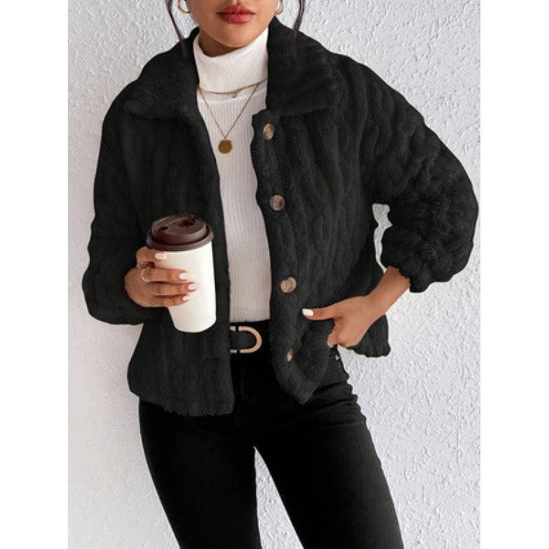 Damen Flauschige Oversize-Jacke Drune