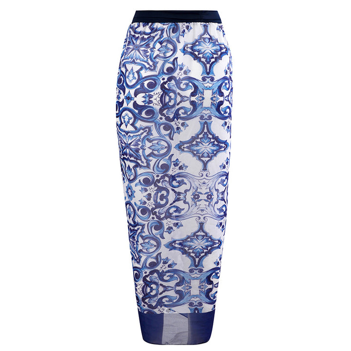 Damen Strandpareo mit elegantem floralen Design und verstellbarem Bindegürtel Drune