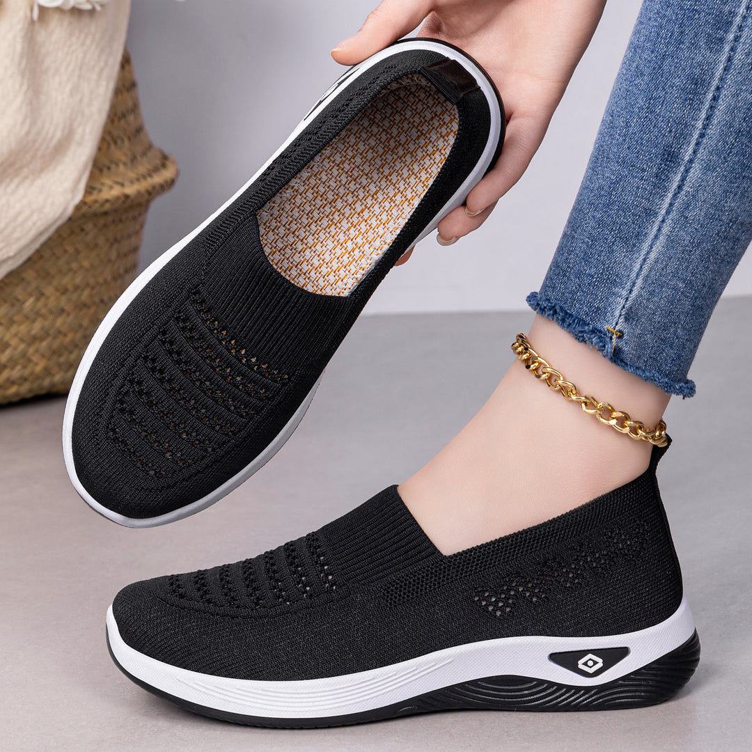 Damen nan nahtloser atmungsaktiver Strick-Slip-On Comfort-Walking-Schuh Drune
