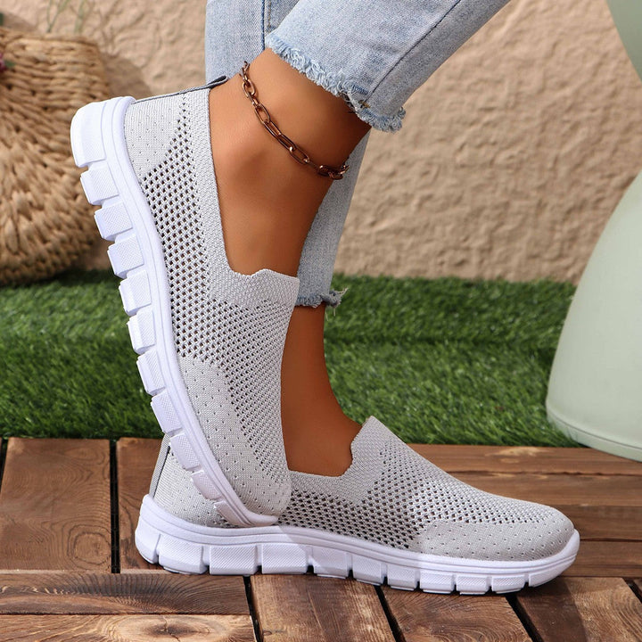 Damen Slip-On Freizeitschuhe mit atmungsaktiver Netzstruktur Drune