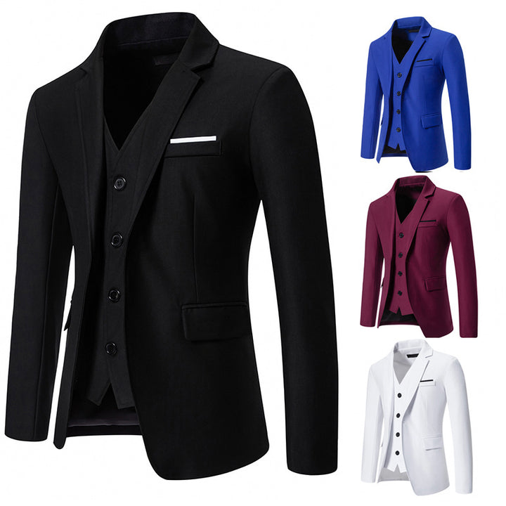 Herren nan elegantes Einreiher-Sakko mit passender Weste und schmalem Business-Schnitt Drune