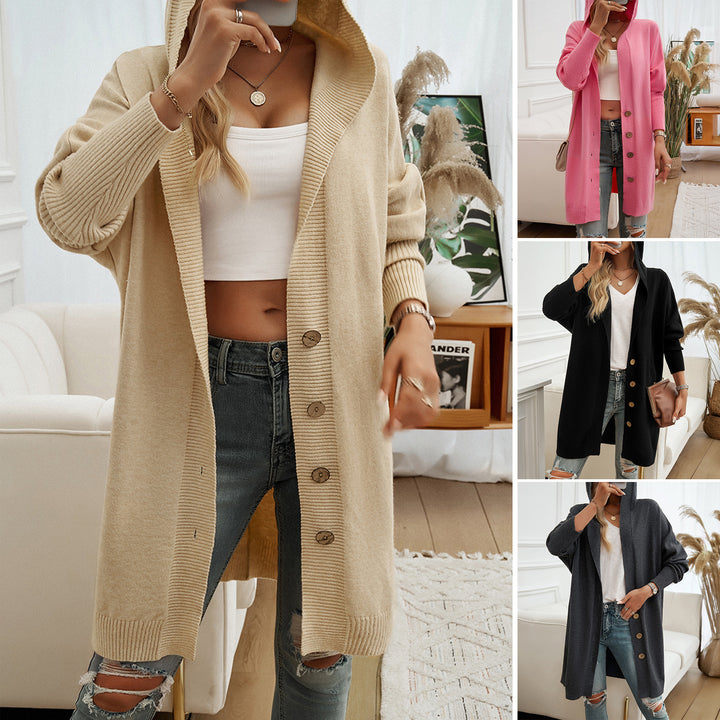 Damen Hoodie-Kardigan mit Knopfdetail und lässigem Schnitt Drune