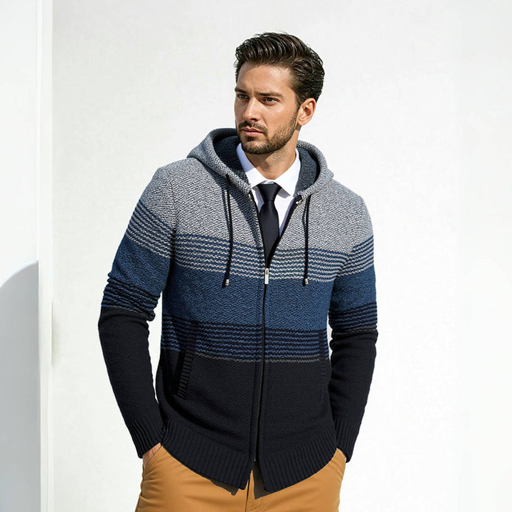 Herren Strickjacke mit Kapuze Drune