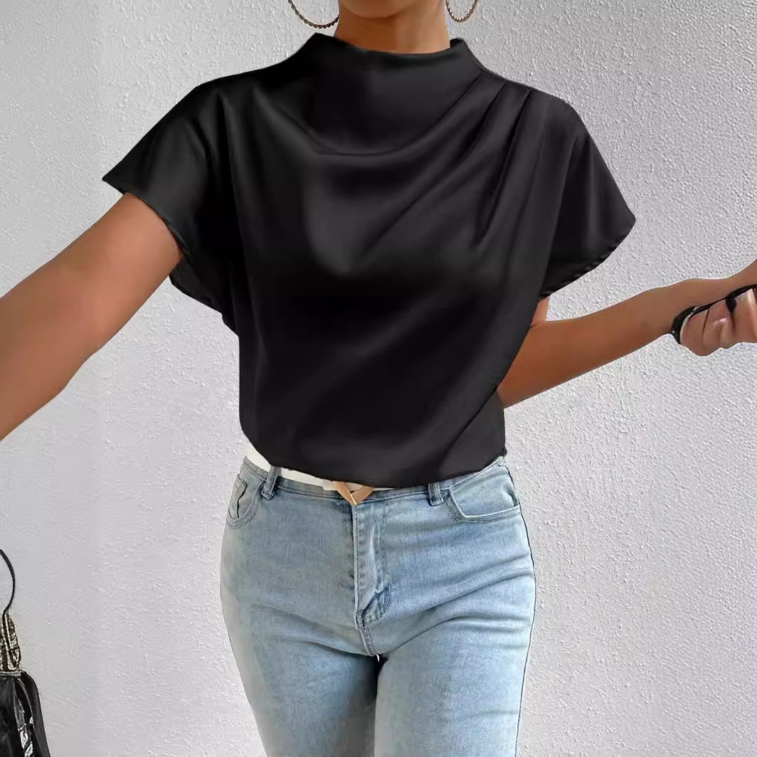 Damen Modisches Satin-Blusenshirt Drune