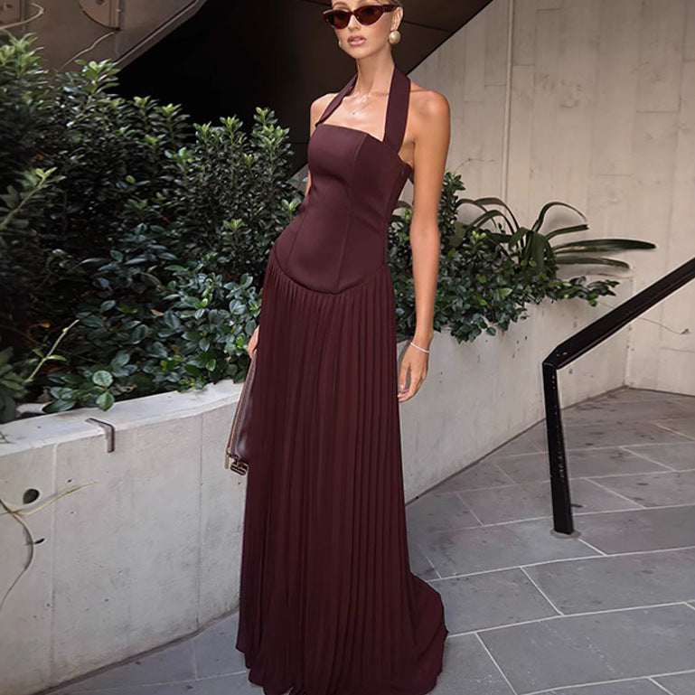 Damen Elegantes Maxikleid mit schickem Trägerdesign Drune
