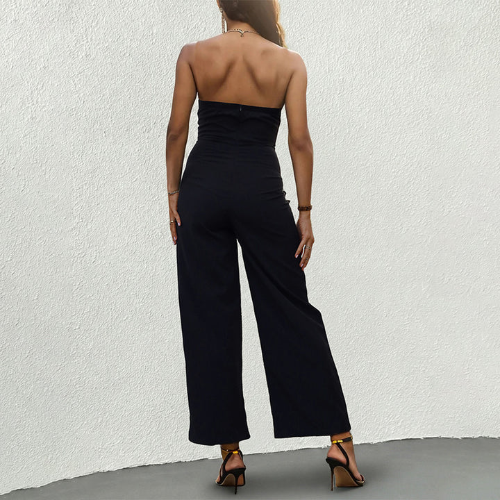 Damen Rückenfreier Jumpsuit mit weitem Bein und eleganter Brustakzentuierung Drune