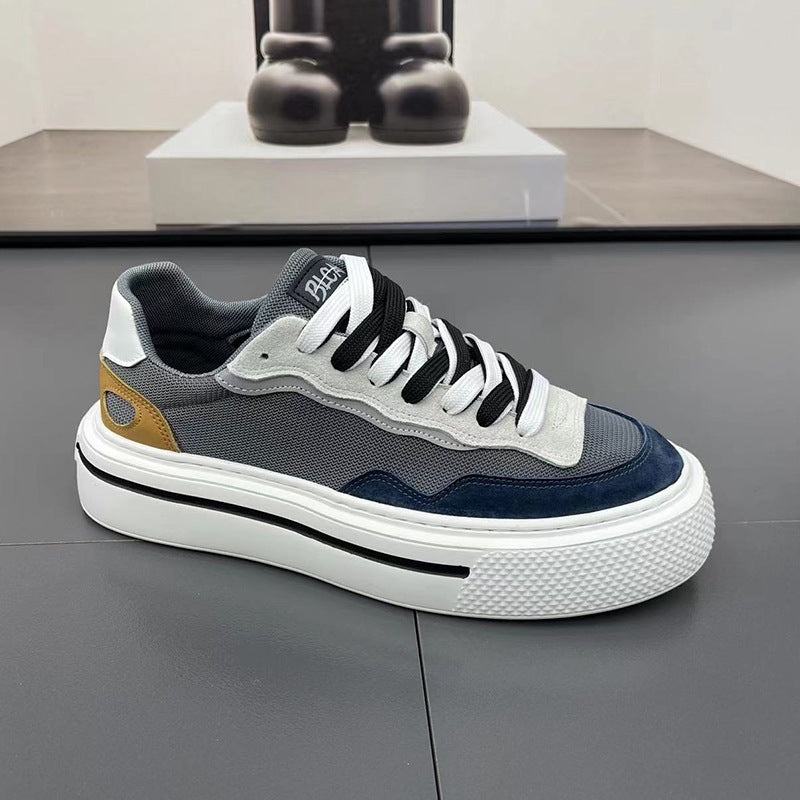 Damen Modische Sneakers mit hoher Plateausohle und atmungsaktiver Struktur Drune