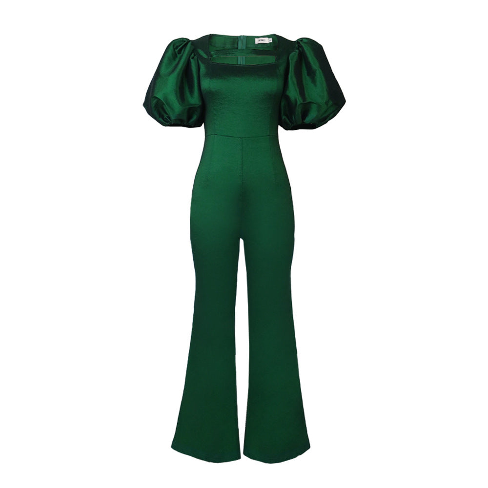 Damen Jumpsuit mit voluminösen Puffärmeln und tailliertem Design Drune