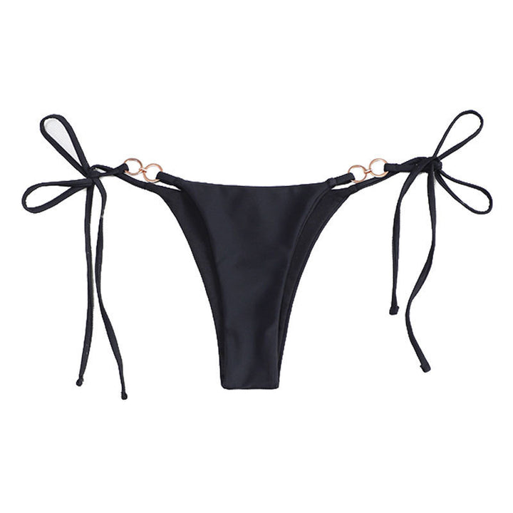 Damen minimalistischer Bikini-Hosenteil mit verstellbaren Schleifen Drune