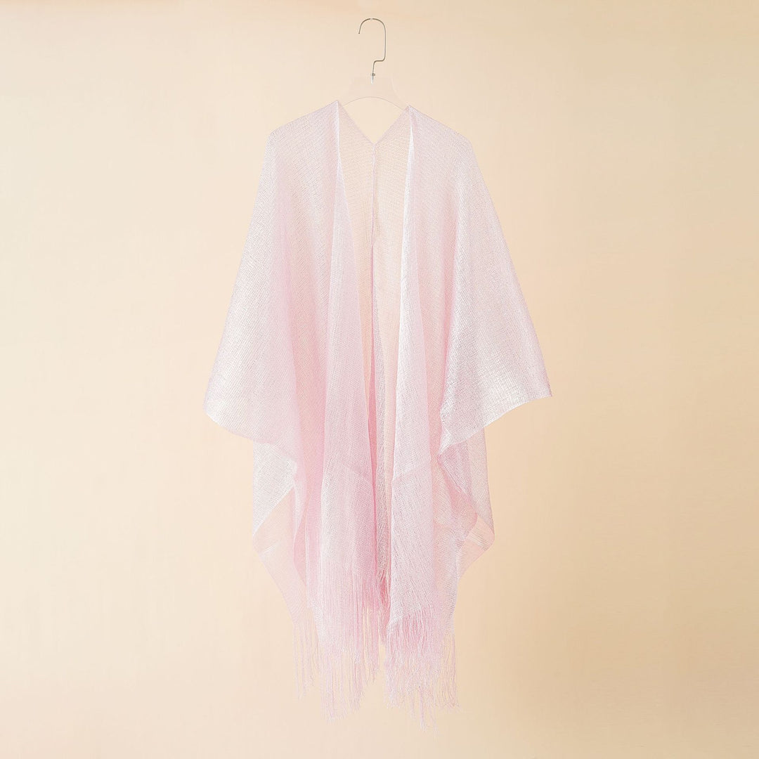 Damen Fransen-Kimono aus transparenter, luftiger Struktur Drune