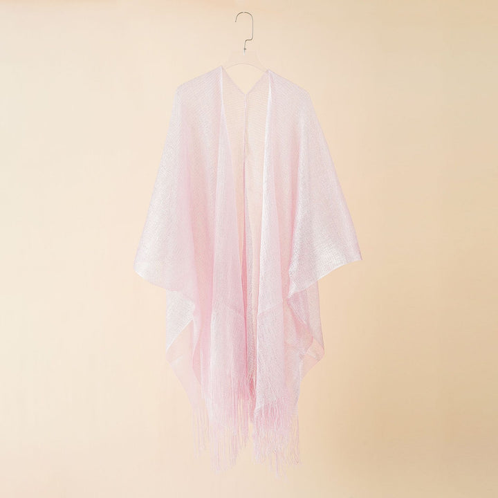 Damen Fransen-Kimono aus transparenter, luftiger Struktur Drune