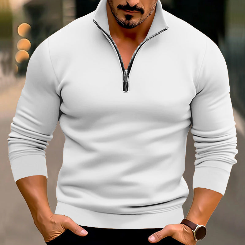 Herren Pullover mit halbem Reißverschluss und modernen Akzenten Drune
