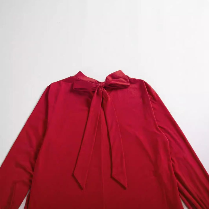 Damen Maxikleid mit asymmetrischem Schnitt und hohem Kragen Drune