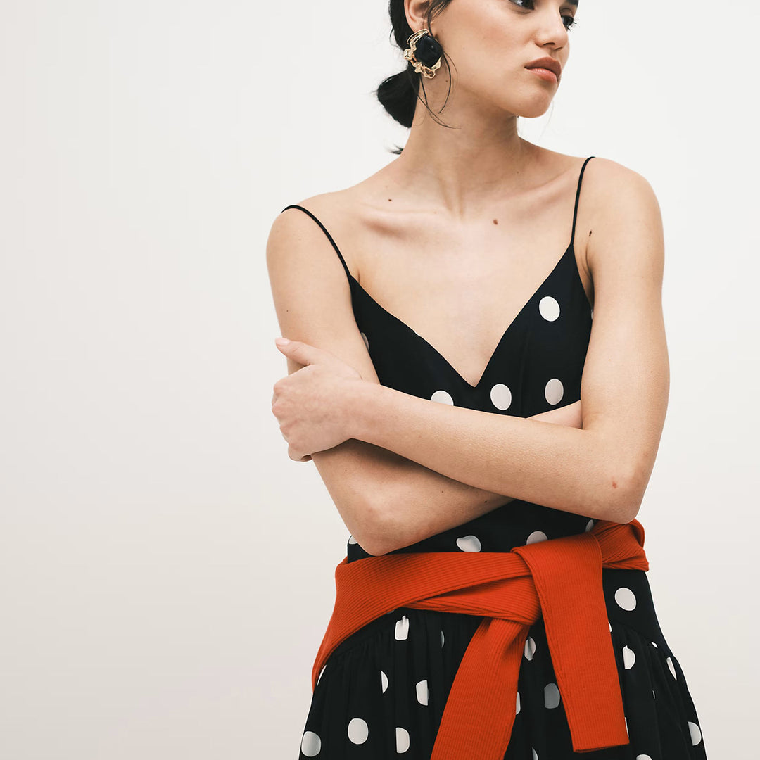 Damen Maxi-Kleid mit Punkten Drune
