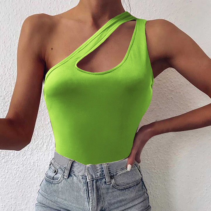 Damen asymmetrisches Bodysuit mit modischem Cut-Out Drune