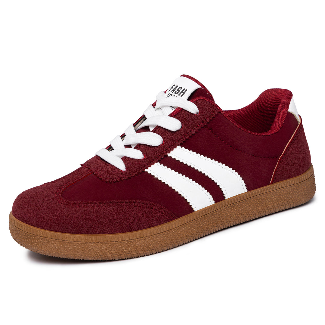 Herren nan retro Sneaker mit Velours- und Textilobermaterial, klassischer Drei-Streifen-Optik und profilierter Gumminsohle Drune