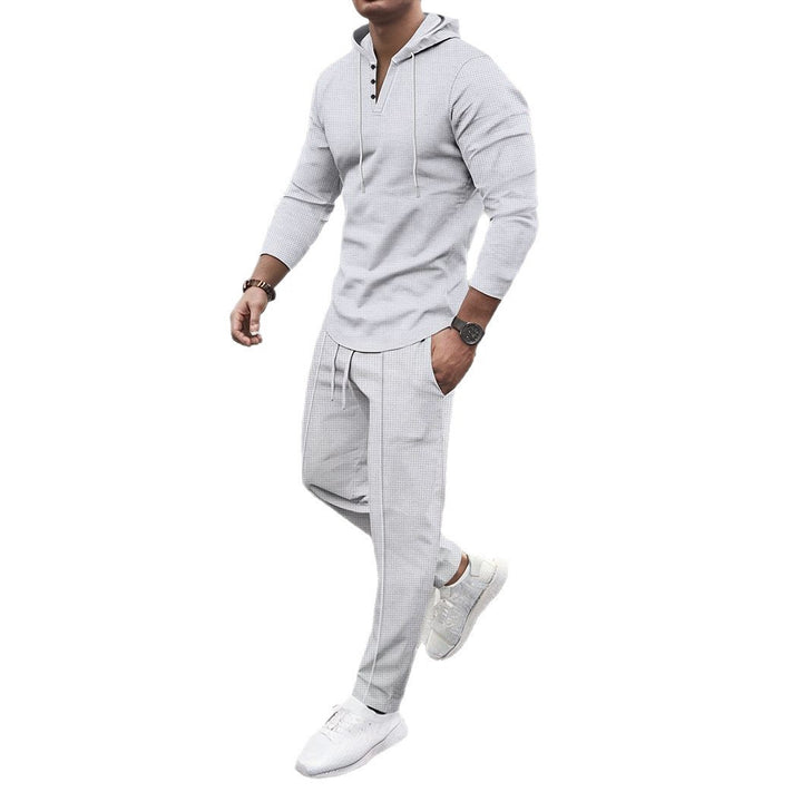 Herren Sportliches Zweiteiler Set mit atmungsaktivem Kapuzenoberteil und schlanker Jogginghose Drune