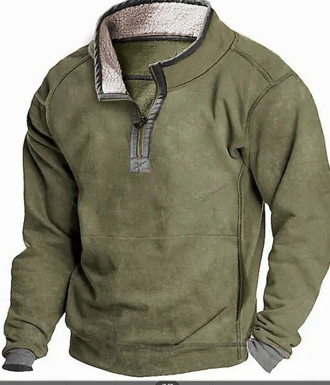 Herren Fleecesweater mit hochgeschlossenem Kragen und praktischem Reißverschluss Drune