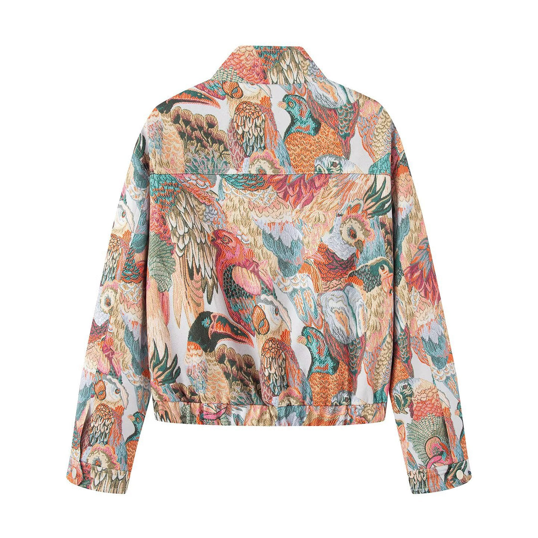 Damen einzigartige Steppjacke mit intensivem Tiermotiv Drune
