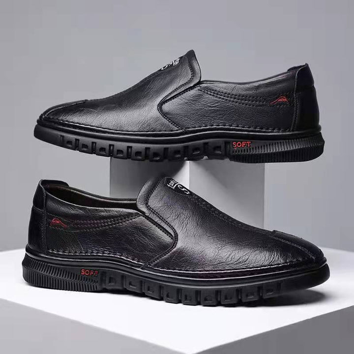 Herren Elegante Leder Slipper mit rutschfester Sohle und weichem Innenfutter Drune