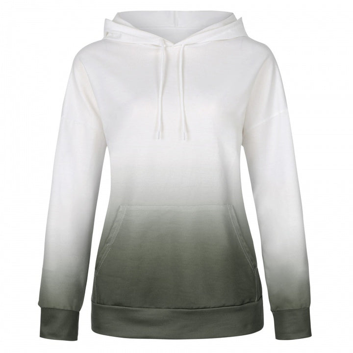 Damen Kapuzenpullover mit modernen Farbverlauf und praktischen Kängurutaschen Drune