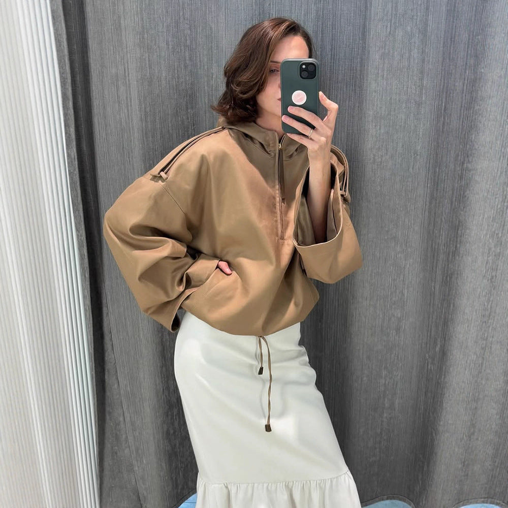 Damen oversized Fleecejacke mit praktischen Taschen Drune