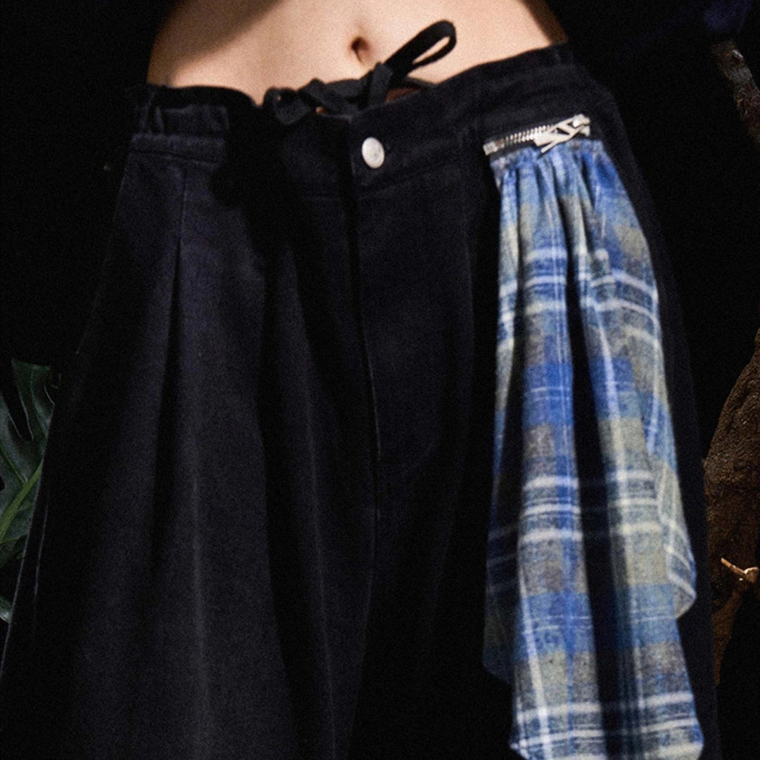 Damen Baggy Denim-Hose mit praktischem Tuch-Detail Drune