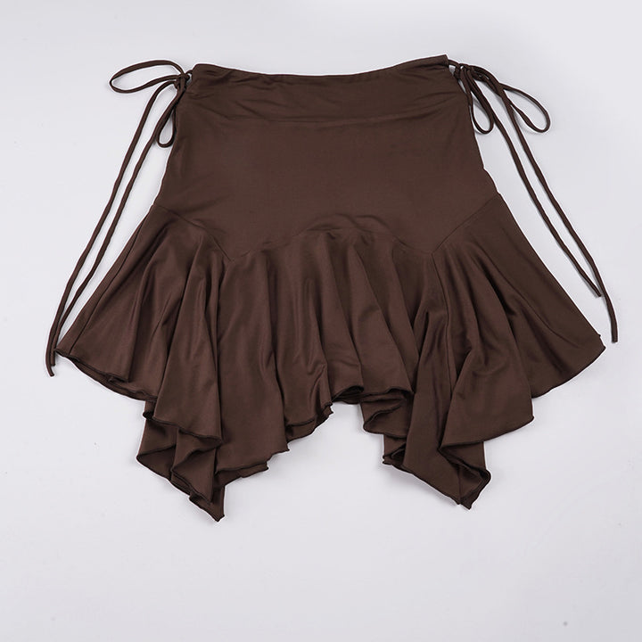 Damen asymmetrischer Swing-Rock mit tailliertem Design Drune
