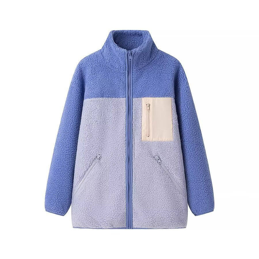 Damen kuschelige Fleecejacke mit hohem Kragen und praktischen Taschen Drune