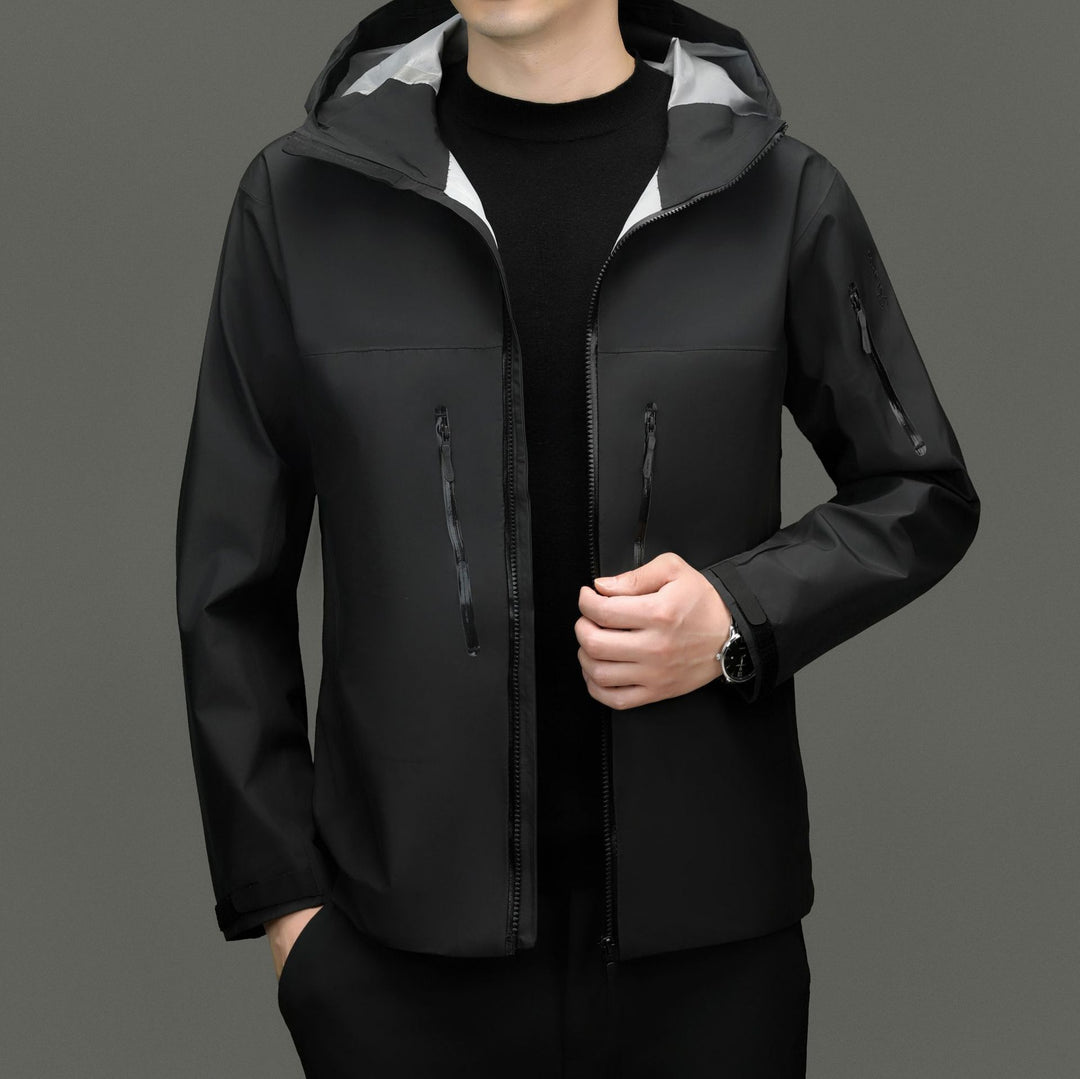 Herren wetterfeste Übergangsjacke mit verstellbarem Kapuzenkragen und praktischen Taschen Drune